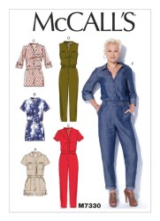 7330 McCalls Ms Blouson Jumpsuits, Rompers Pattern New Lg-XXL 16-26  or XS-MED choice